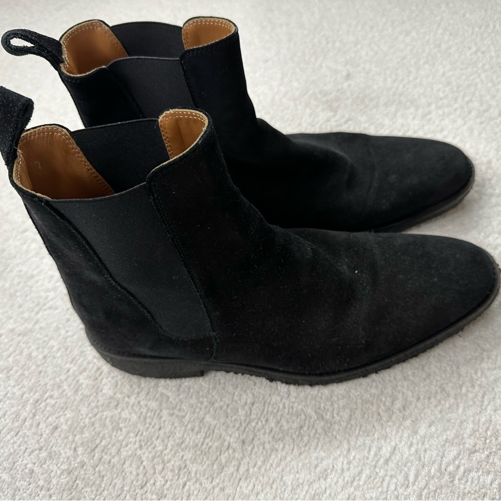 Oro Los Angeles Men’s Black Suede Chelsea Boots Size US 7 EU 40 Made in Spain